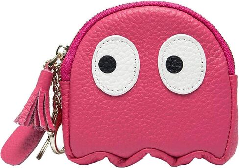 1 Pcs Funny Cartoon Ghost Coin Purse Cute Mini Genuine Leather Wallet Small Coin Purse with Keychain Wallet Funny Cute Coin Bag for Women (Black) in Saudi Arabia