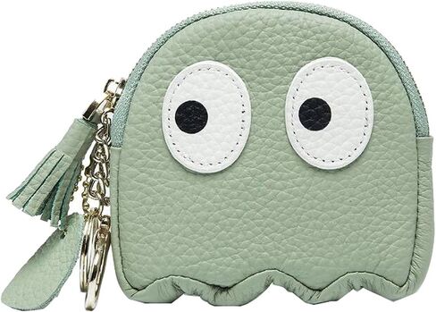1 Pcs Funny Cartoon Ghost Coin Purse Cute Mini Genuine Leather Wallet Small Coin Purse with Keychain Wallet Funny Cute Coin Bag for Women (Black) in Saudi Arabia