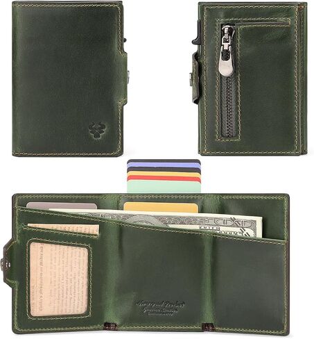 Wallet for Women,with Money Clip 10 Cards Metal Case Smart Slim Pop Up Credit Card Holder Flip with Magnetic Closure RFID Blocking wallet Zipper coin bag in Kuwait