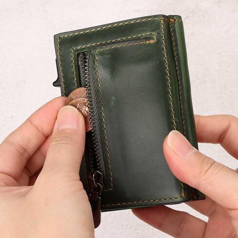 Wallet for Women,with Money Clip 10 Cards Metal Case Smart Slim Pop Up Credit Card Holder Flip with Magnetic Closure RFID Blocking wallet Zipper coin bag in Kuwait