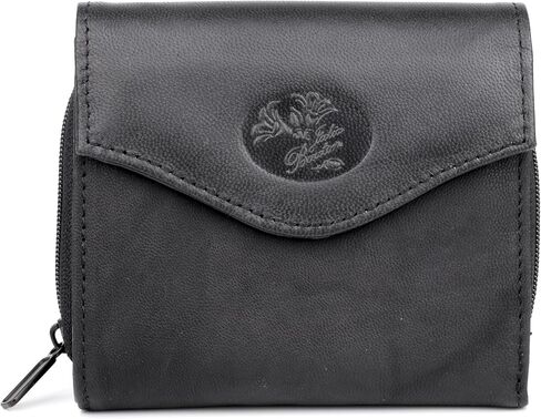 Julia Buxton Genuine Leather Classic French Wallet for Women, Ladies Purse with Accordion Card Case, Zipper Coin Pocket, ID Window and Key Ring, for Everyday & Travel,Red in Saudi Arabia