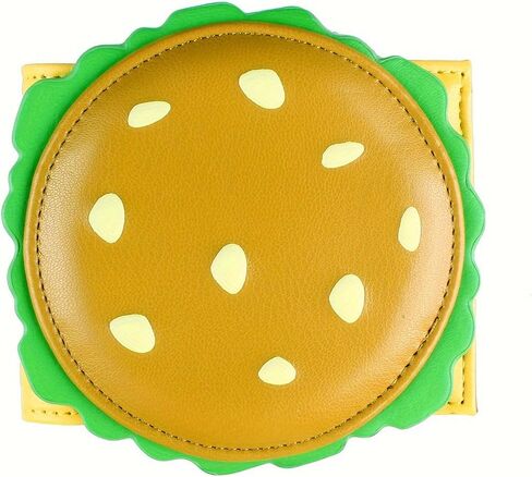 Burger Shaped Coin Purse, Pu Leather Mini Wallet Card Holder, Cute Cartoon Change Pouch for Women & Men Daily & Travel Use in Saudi Arabia