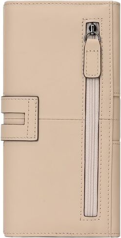 Fashionable lady's genuine leather wallet, RFID anti-theft card-swiping three-sided folding wallet, featuring a photo window and multi-slot design, with large capacity for banknotes compartments in Kuwait