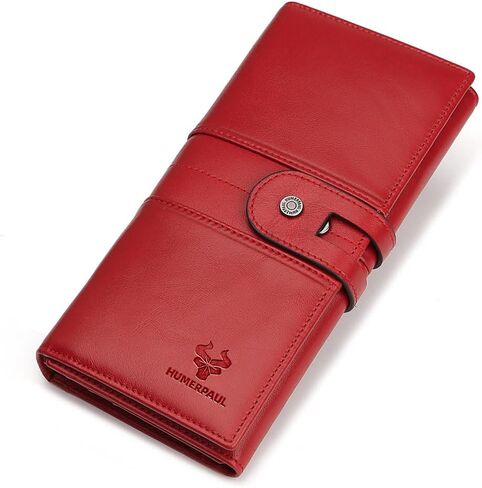 Fashionable lady's genuine leather wallet, RFID anti-theft card-swiping three-sided folding wallet, featuring a photo window and multi-slot design, with large capacity for banknotes compartments in Kuwait
