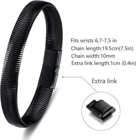 Bracelets for Men-Stainless Steel Magnetic Clasp Franco Chain Mens Bracelet in Kuwait