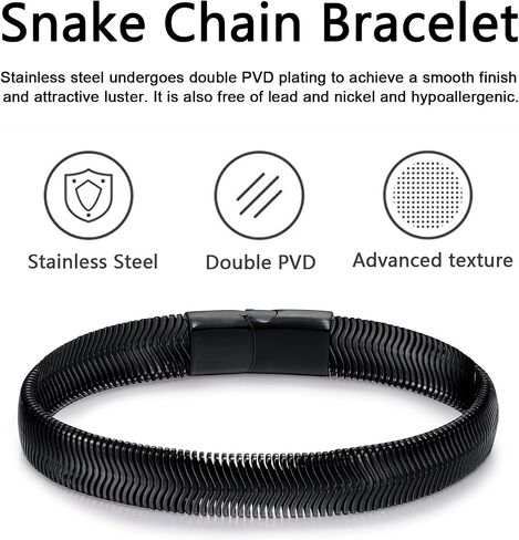 Bracelets for Men-Stainless Steel Magnetic Clasp Franco Chain Mens Bracelet in Kuwait