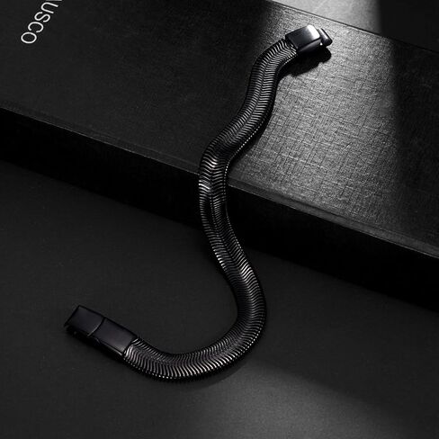 Bracelets for Men-Stainless Steel Magnetic Clasp Franco Chain Mens Bracelet in Kuwait