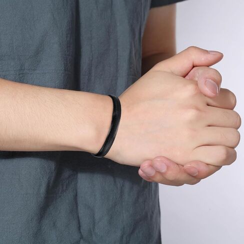 Bracelets for Men-Stainless Steel Magnetic Clasp Franco Chain Mens Bracelet in Kuwait