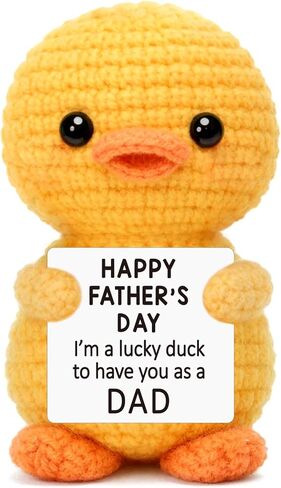 Eterfordista Mini Birthday Dad Gifts from Daughter Son Funny Handmade Crochet Duck Gifts for Father Dads Men Dads Bonus Step Daddy Father-in-Law Best Dad Ever I Love You Gift Ideas Desk Decor in Saudi Arabia