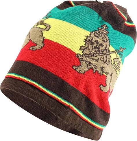 Armycrew Lion of Judah Rasta RGY Deep Long Dreadlock Beanie in Kuwait