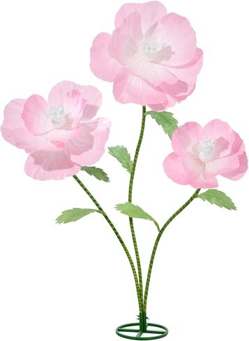 5.6 Ft Giant Paper Flowers with Stand 3Pcs Large Artificial Flower for Wedding Decor Party Decorations, Flower Wall Backdrop,Peachy Pink in Kuwait