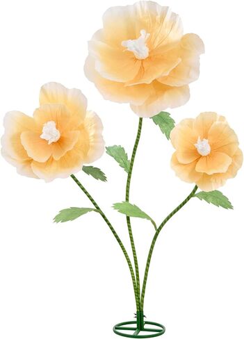 5.6 Ft Giant Paper Flowers with Stand 3Pcs Large Artificial Flower for Wedding Decor Party Decorations, Flower Wall Backdrop,Peachy Pink in Kuwait