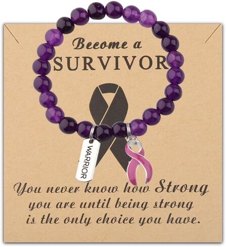 Gzrlyf Pancreatic Cancer Awareness Bracelet Pancreatic Gift Cancer Survivor Warrior Support Jewelry Purple Ribbon Gift in Saudi Arabia
