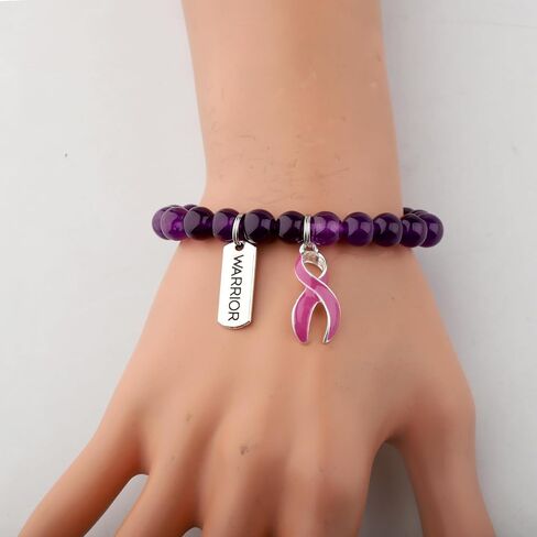 Gzrlyf Pancreatic Cancer Awareness Bracelet Pancreatic Gift Cancer Survivor Warrior Support Jewelry Purple Ribbon Gift in Saudi Arabia