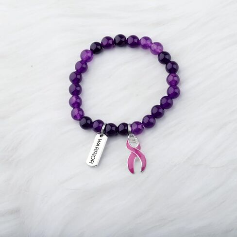 Gzrlyf Pancreatic Cancer Awareness Bracelet Pancreatic Gift Cancer Survivor Warrior Support Jewelry Purple Ribbon Gift in Saudi Arabia