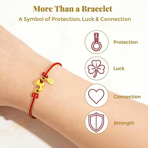 Red String Bracelet with Hourse Charm, Adjustable Gemstone Healing Kabbalah Cord Bracelet, Zodiac Copper Braided Cord Red Bracelet, Good Luck Wealth Prosperity Symbol for Women Men, Handmade Zen Energy Balance Yoga Jewelry for Year Of The 2026 Gifts, Incl in Saudi Arabia