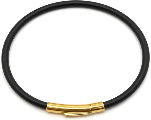 Leporem Premium Black Leather Bracelet for Men and Women, Minimalist Unbraided Wristband with 18K Gold Plated Push Lock Clasp, Elegant Everyday Jewelry Gift in Saudi Arabia
