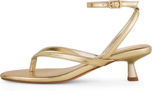 Elisabet Tang 2Inch Women's Round Toe Thong Ankle Strap Heeled Sandals, Cute Low Kitten Strappy Stiletto Heels for Summer Casual Dressy in Kuwait