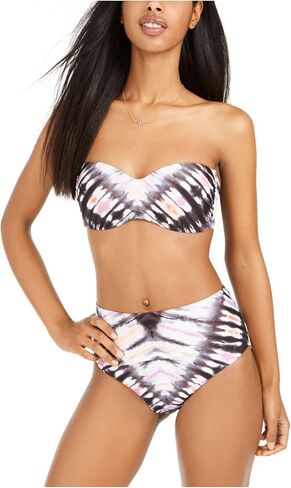 bar III Women's Black Stretch Lined Bikini Full Coverage High Waisted Swimsuit Bottom S in Saudi Arabia