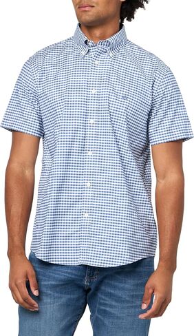 Brooks Brothers Men's Non-Iron Button Down Stretch Oxford Short Sleeve Sport Shirt in Kuwait