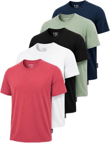Liberty Pro 5 Pack Men's T-Shirts, Cotton Blend Crew Neck Lightweight & Soft Tees, Moisture Wicking Every Day Casual Wear in Saudi Arabia