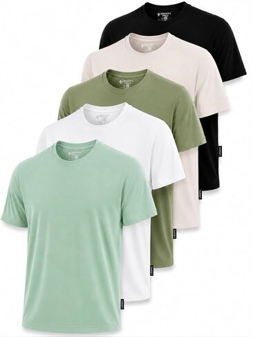 Liberty Pro 5 Pack Men's T-Shirts, Cotton Blend Crew Neck Lightweight & Soft Tees, Moisture Wicking Every Day Casual Wear in Saudi Arabia
