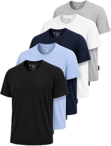 Liberty Pro 5 Pack Men's T-Shirts, Cotton Blend Crew Neck Lightweight & Soft Tees, Moisture Wicking Every Day Casual Wear in Saudi Arabia