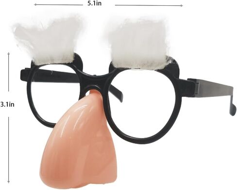VIGUEUR Disguise Glasses with Nose, Big Nose Glasses Funny, White in Saudi Arabia