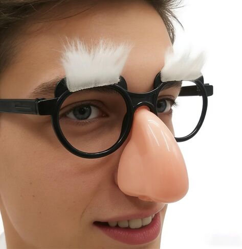 VIGUEUR Disguise Glasses with Nose, Big Nose Glasses Funny, White in Saudi Arabia