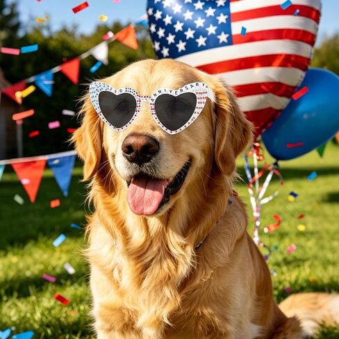 Jaciya 250th Anniversary Heart Sunglasses Patriotic Red White Blue Star Rhinestone Party Decorations 4th of July Eyeglasses in Saudi Arabia