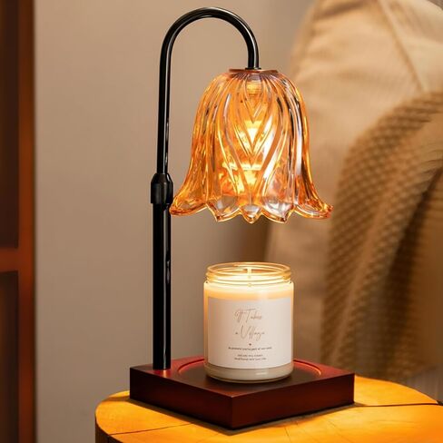 With Memories-Candle Warmer Lamp with Timer Dimmable, Birthday Gifts for Women Mom, House Warming Gifts New Home Decor, Wax Melt Warmer for Jar Candles with 2 Bulbs (Black) in Kuwait