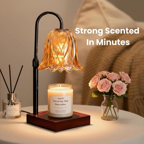 With Memories-Candle Warmer Lamp with Timer Dimmable, Birthday Gifts for Women Mom, House Warming Gifts New Home Decor, Wax Melt Warmer for Jar Candles with 2 Bulbs (Black) in Kuwait
