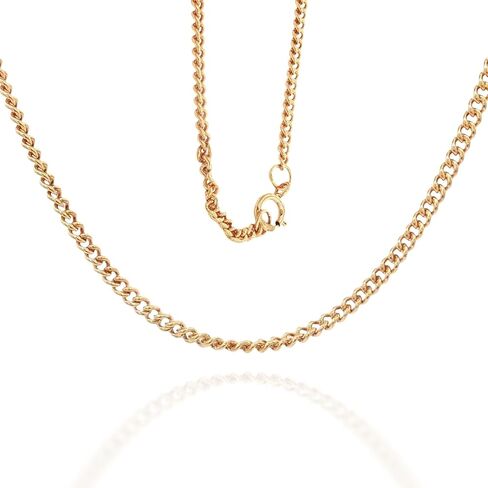 CROSS + CROWN 14K Yellow-Gold Cable Chain Necklace for Women and Men, Traditional Cable Link Pattern, Double-Bonded 14K Yellow-Gold, with Premium Jewelry Box, Handcrafted Jewelry in the USA in Saudi Arabia