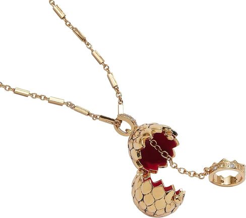 Alex and Ani House of the Dragon Egg Locket | تفاصيل مخفية عن تاج فيسيريس | الذهب والمينا | قلادة قابلة للتعديل | HOTD Jewelry For Women in Kuwait