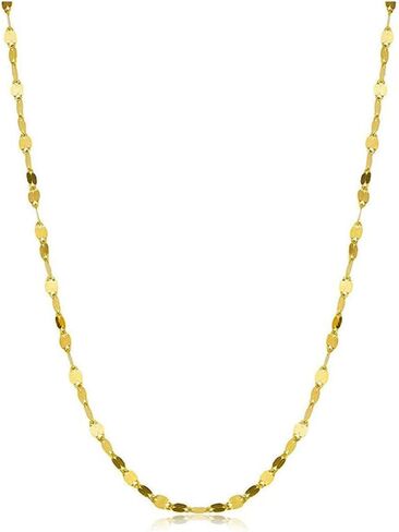 SISGEM 18K Solid Gold Mirror Chain Necklace for Women, 1.7MM Yellow Gold Italian Mirror Link Chain Necklace Christmas Annversary Jewelry Gift for Women 18" in Kuwait