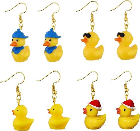 Funny Yellow Duck Earrings for Women Cool Cute Cartoon Sunglasses Duck Earrings Suumer Vcation Jewelry Gift in Saudi Arabia