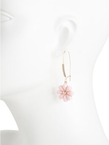 Betsey Johnson Daisy Drop Earrings, Gold Plated, Enamel and Crystal, Fish Hook Closure in Saudi Arabia