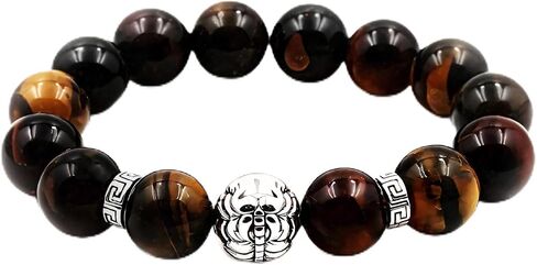 Men's Tiger Eye Bracelet 14mm - Unisex Triple Protection Bead Bracelet, Large Size in Saudi Arabia