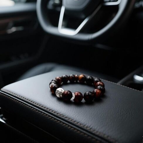 Men's Tiger Eye Bracelet 14mm - Unisex Triple Protection Bead Bracelet, Large Size in Saudi Arabia