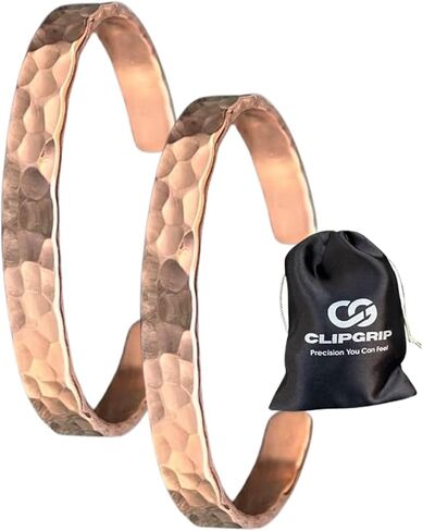 2-PACK 100% Pure Copper Bracelet for Men & Women – 2 Pack Solid Copper Cuff, Adjustable Raw Uncoated Copper Wristband, Handmade Hammered Design – Not Plated in Saudi Arabia