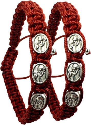 Westmon Works St Pio Bracelet Set Adjustable Macrame Fashion with USA Made Catholic Saint Prayer Card, Pack of 2 in Kuwait