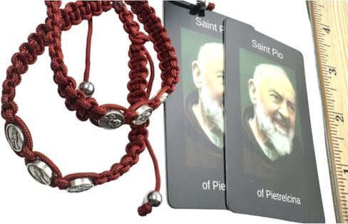 Westmon Works St Pio Bracelet Set Adjustable Macrame Fashion with USA Made Catholic Saint Prayer Card, Pack of 2 in Kuwait