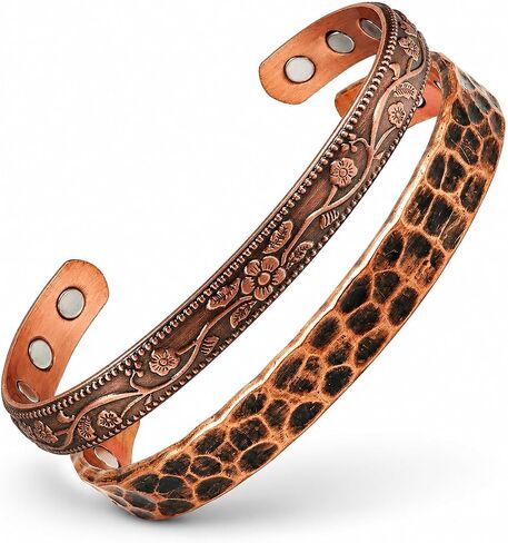 99.99% Pure Copper Bracelet, Set of 2 – Adjustable Kada Cuff for Men & Women, Anniversary & Birthday Gift in Saudi Arabia