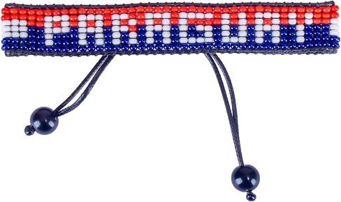 FAHARI Paraguay Beaded Flag Bracelet, Handmade Adjustable String Bracelet, Patriotic Gift for Soccer Fans in Kuwait