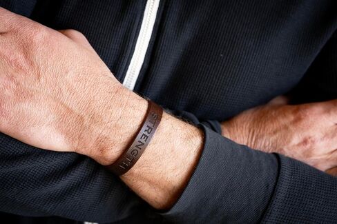 Men’s Leather Bracelet Personalized – Full Grain Leather Cuff, Custom Engraving, Solid Brass Snaps, Handmade in USA, Adjustable Fit Gift for Men in Kuwait