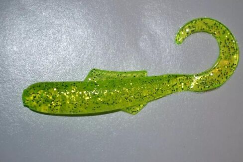 Generic 3 "" ذيل مجعد للسباحة MINNOW CHARTREUSE SHINE 25 لكل عبوة، lures1 in Saudi Arabia