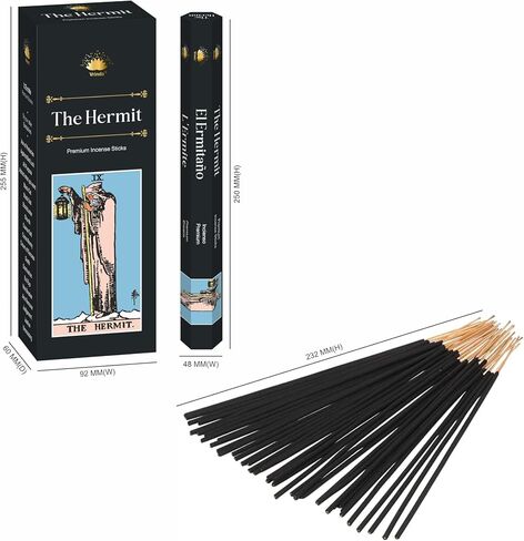 Hermit Tarot-Inspired Hexa Premium Incense Sticks – Wisdom, Introspection & Inner Guidance, Solitude, Self-Reflection, Inner Search,Aromatherapy, Handcrafted in India, Pack of 6, 20 Sticks per Pack. in Kuwait