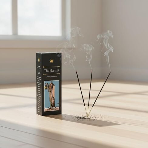Hermit Tarot-Inspired Hexa Premium Incense Sticks – Wisdom, Introspection & Inner Guidance, Solitude, Self-Reflection, Inner Search,Aromatherapy, Handcrafted in India, Pack of 6, 20 Sticks per Pack. in Kuwait