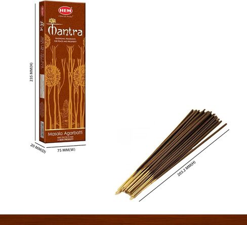 HEM Mantra Masala Incense Stick 250 Gram (9.3 cm x 6 cm x 25.5cm, Brown) in Kuwait
