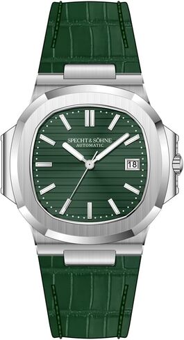 Specht & Sohne40MM ساعات أوتوماتيكية للرجال اليابان ميوتا 8215 ساعة ميكانيكية جلد طبيعي حزام الفولاذ المقاوم للصدأ الياقوت مقاوم للماء in Kuwait